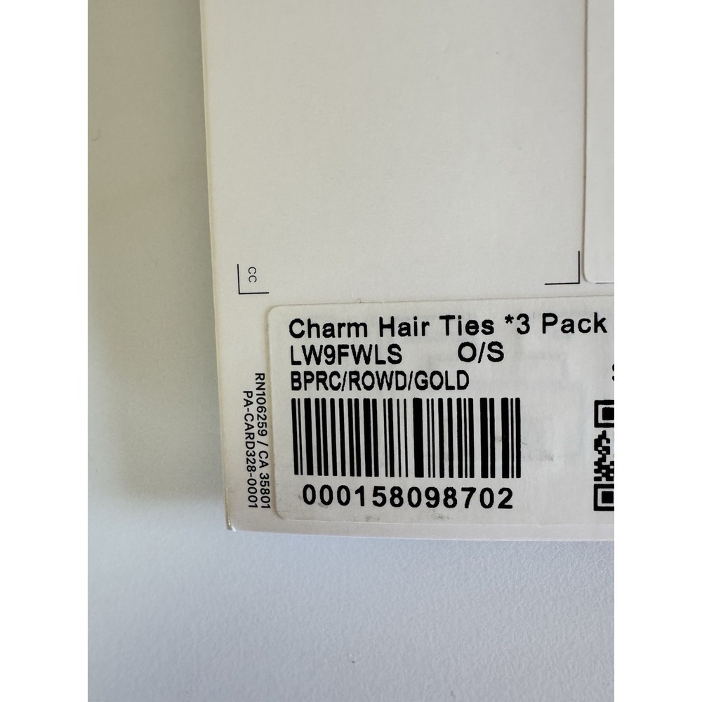 New Lululemon 3 Pack Logo Charm Hair Ties /SBPRC/ROWD/GOLD Detachable Charms - Picture 5 of 5
